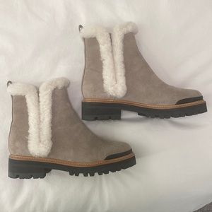 Marc Fisher lug sole fur lined boots